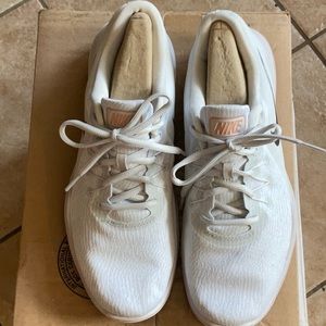 NIKE Flex Supreme TR6 White & Silver Sneaker Size 10.5, Preowned